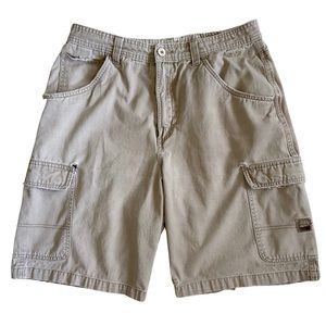 Mens O’Neill Distressed Khaki Cargo Shorts Size 33